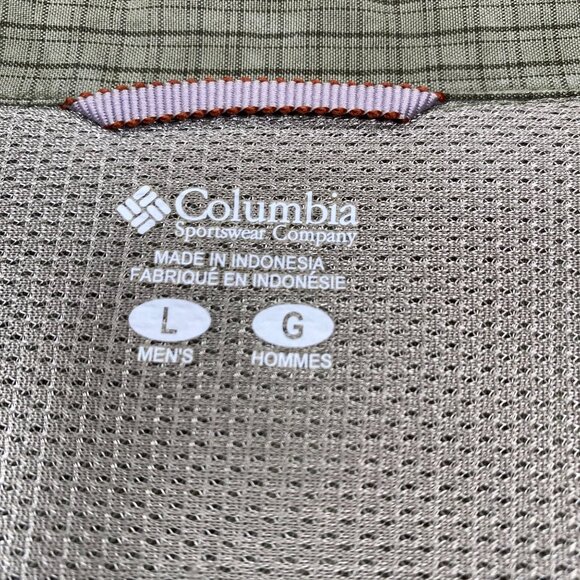 Columbia Mens Green Plaid Short-Sleeve Button-Up Shirt L Lightweight Modal Blend - Picture 5 of 13
